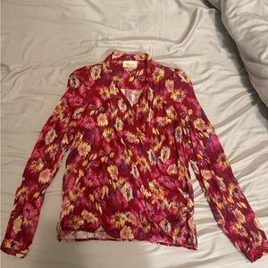 Sezane Multicolor Blouse - Red, Pink, Yellow